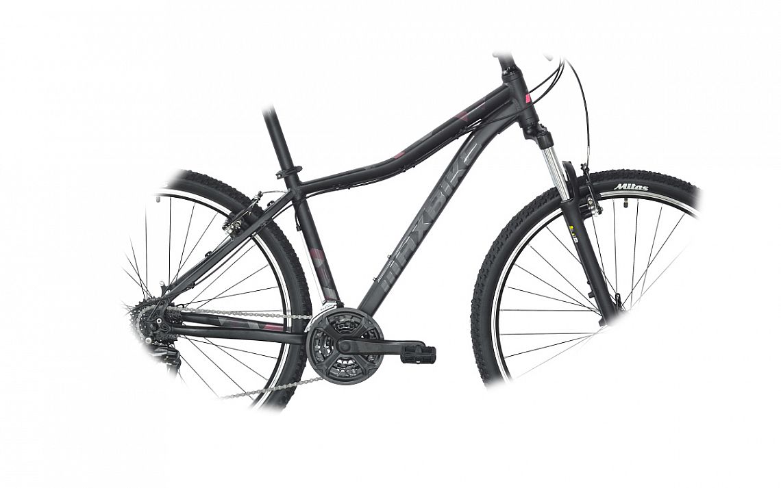 rám Maxbike M307-D černý matný + fialová V-brake/Disc