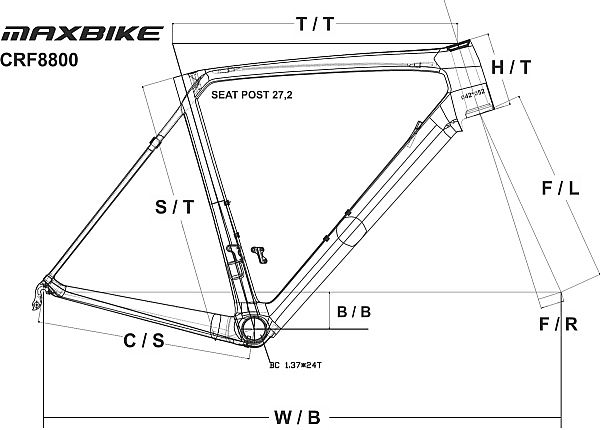 rám siln.carbon CRF8800 470 mm s vidlicí, bez laku