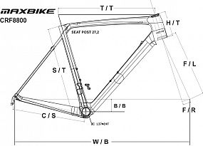 rám siln.carbon CRF8800 470 mm s vidlicí, bez laku